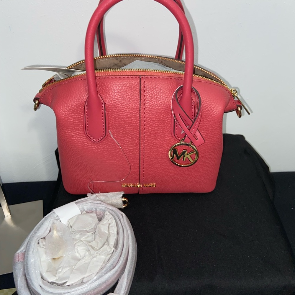Michael Kors Hyde Small Pebbled Leather Satchel - Picture 2 of 4